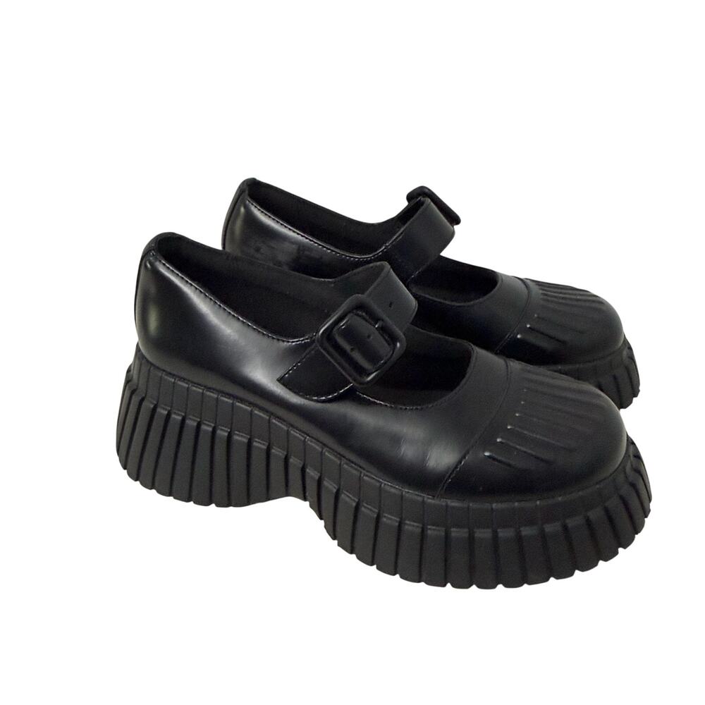 Camper BCN Leather Mary Jane Shoes Womens Size 7.5 Chunky Platform Lug Sole 38